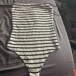 Gage Striped Black and White Bodysuit